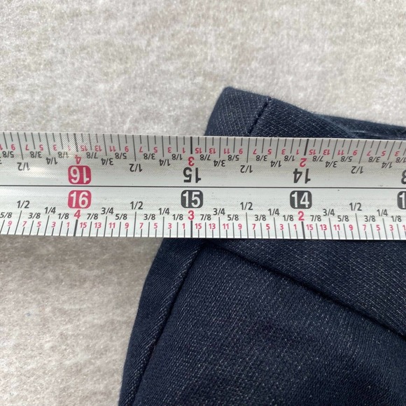 Talbots Womens Pants Womens 8 High Waist Straight Leg Pockets Dark Blue Chambray - Picture 11 of 14